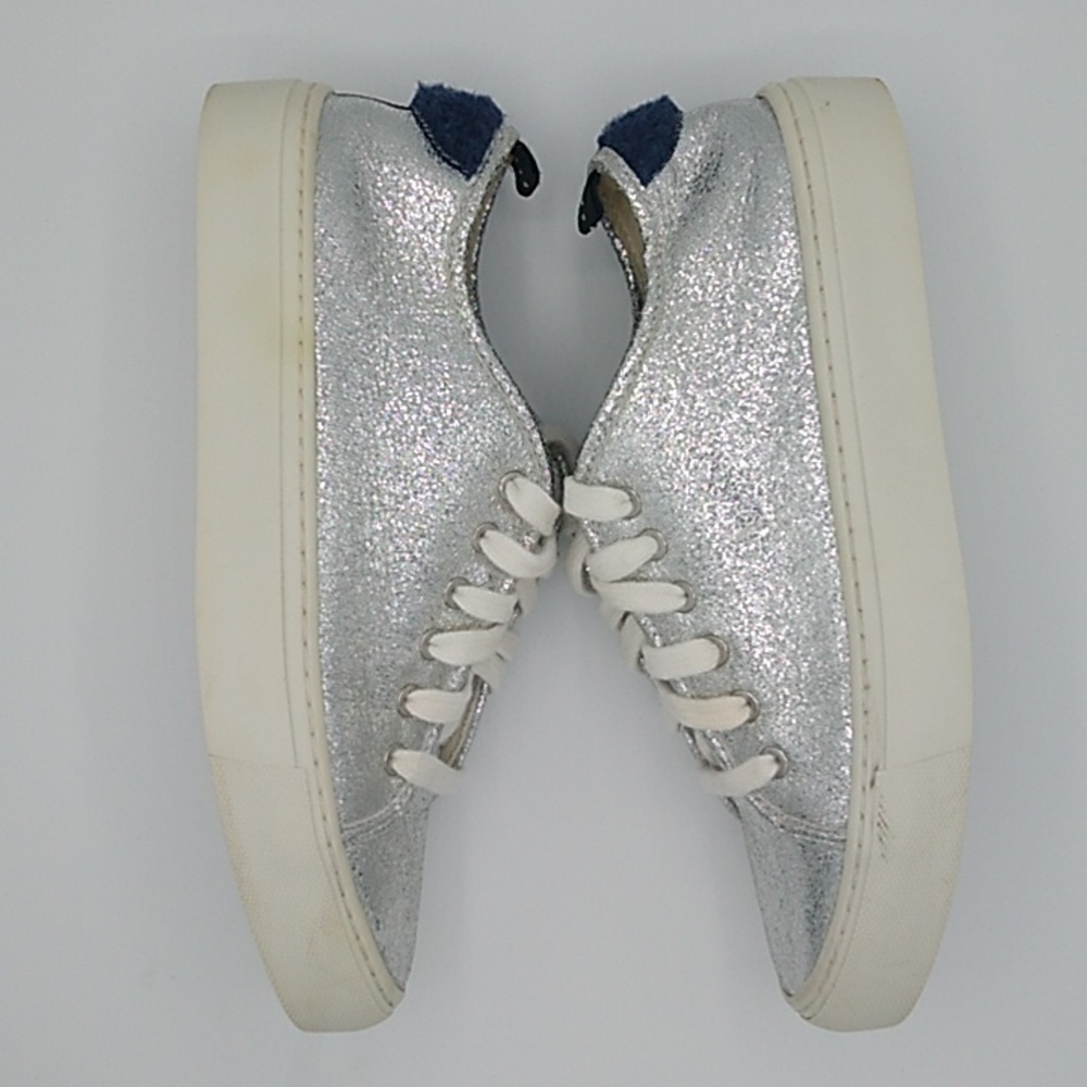 Zara Basic Collection Silver Metallic Sneakers Size -38/US 7.5 - Picture 7 of 16